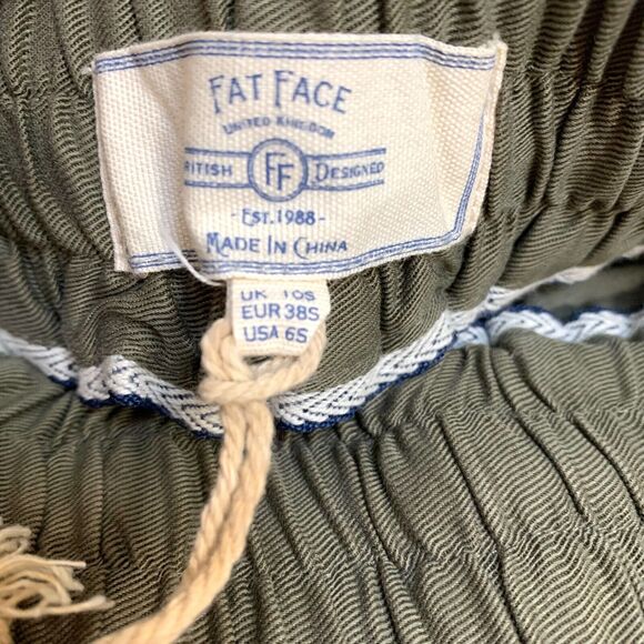 FAT FACE "LYME" Olive Green Cuffed TENCEL Lyocell Pants Joggers Sz 6S NWT - Picture 13 of 16